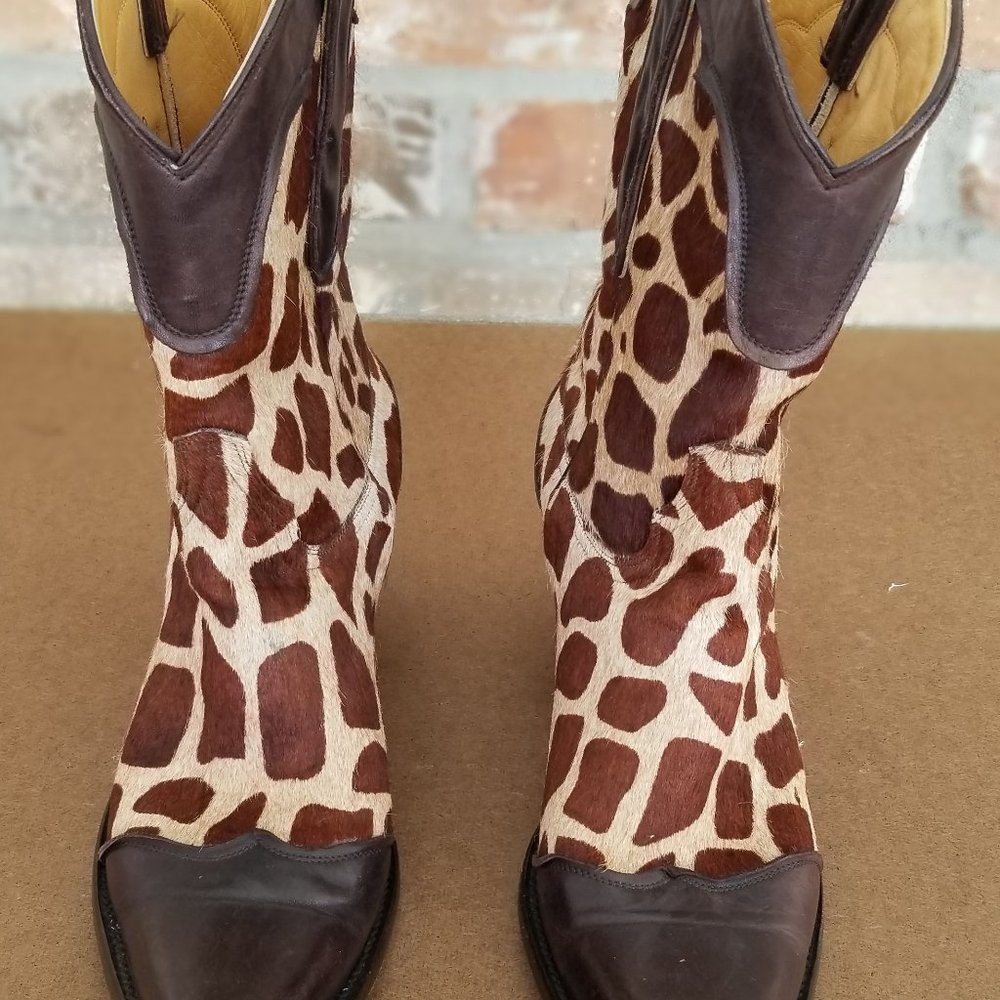 Old Gringo  brown hair on hide  and leather cowboy western boots 9.5B